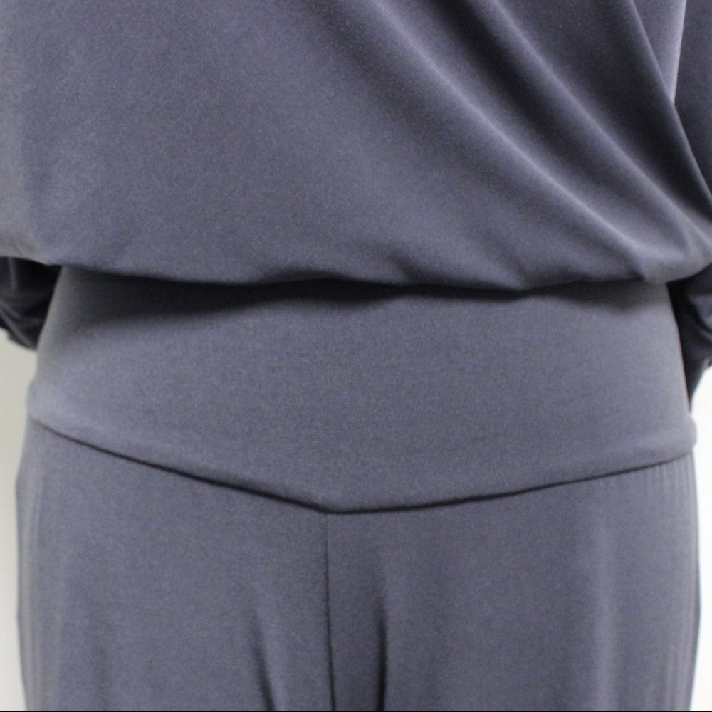 Julian Chang Jumpsuit Gunmetal Gray Dolman V Neck - Picture 7 of 8
